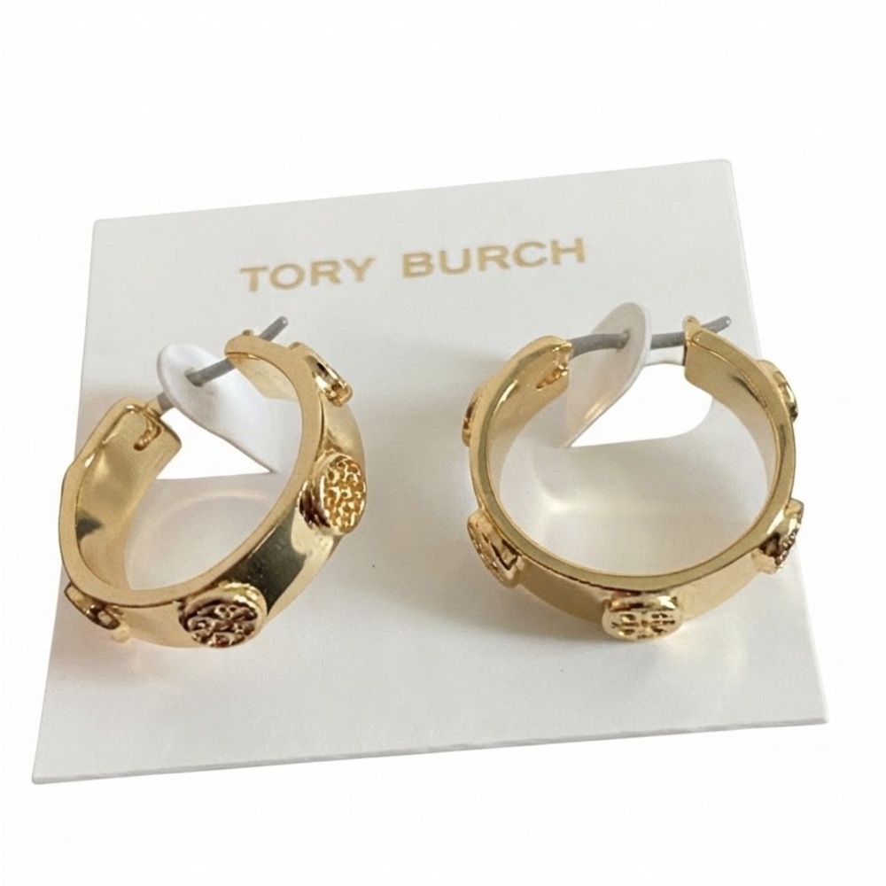 Tory Burch Thin Icon Hoop Earrings